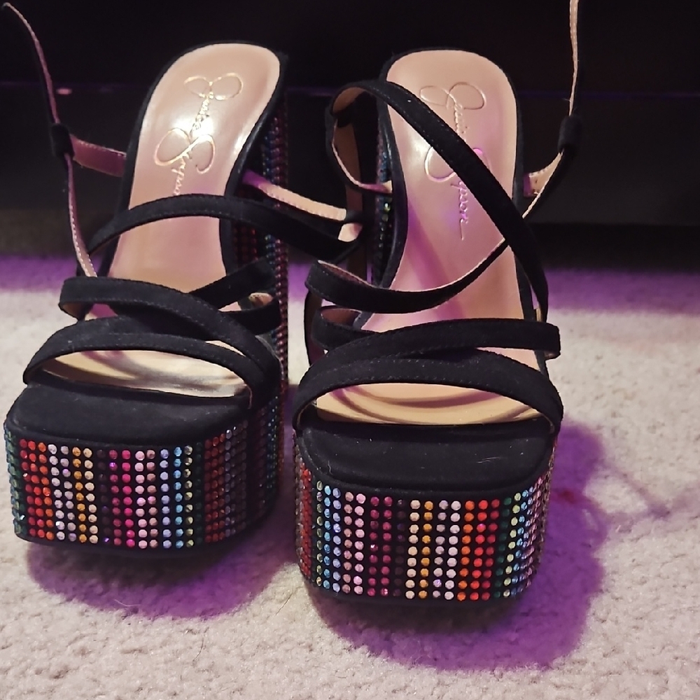 Jessica Simpson Black Platform Shoes with Light-Up Sole